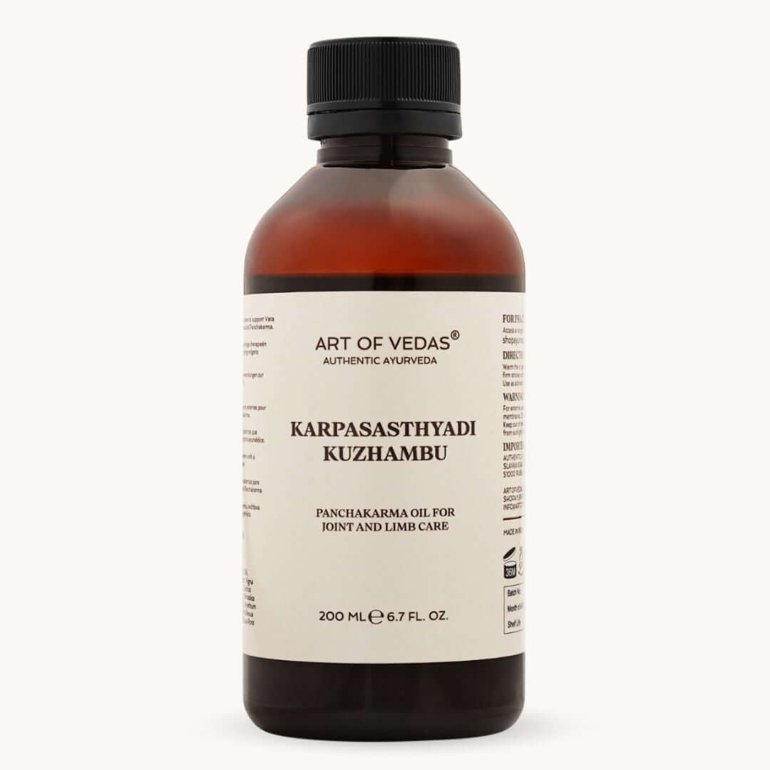 Art of Vedas Karpasasthyadi Kuzhambu 200ml - Ayurvedic Panchakarma Oil for Joint and Limb Care
