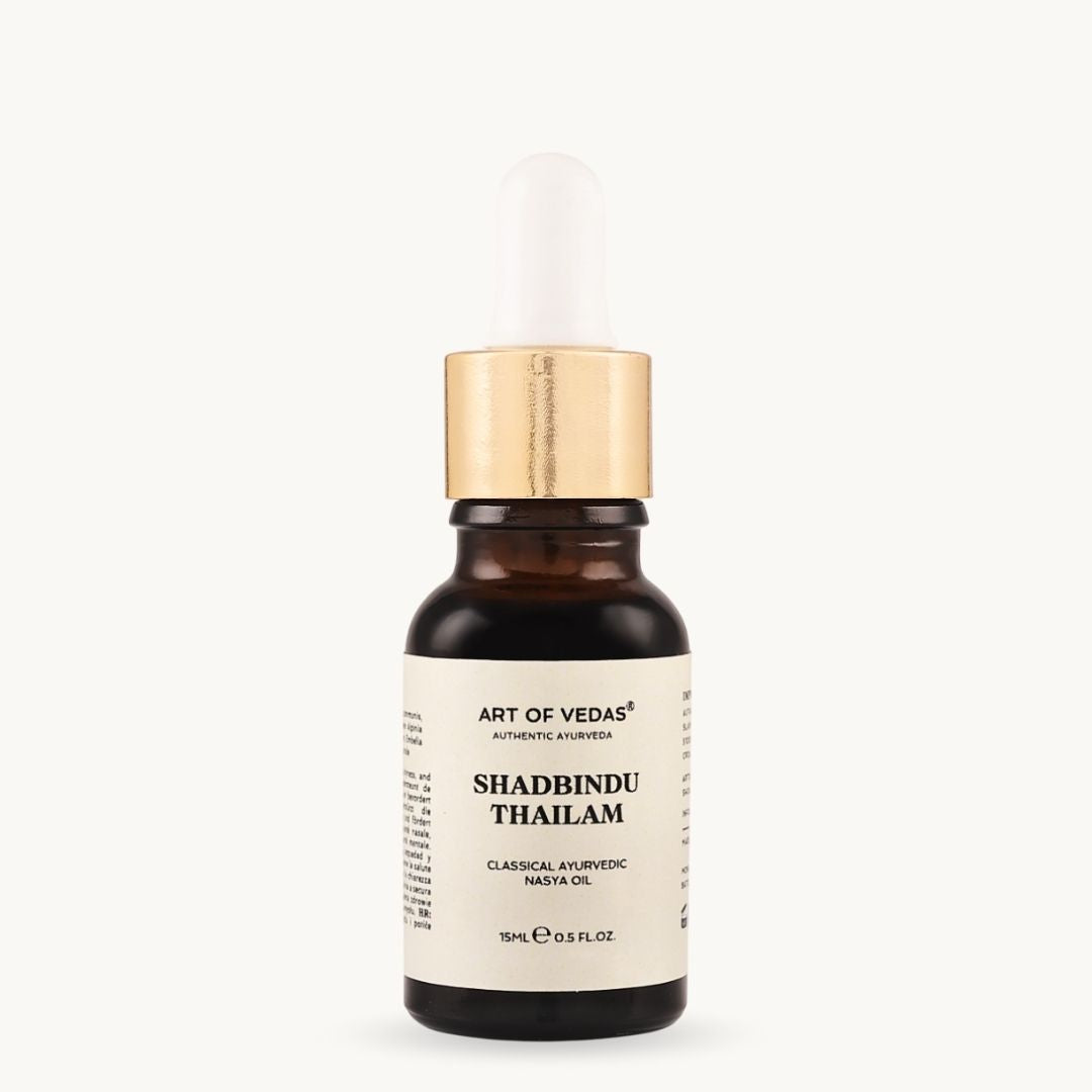 Art of Vedas Shadbindu Thailam 15ml - Classical Ayurvedic Nasya Oil for Sinus Care